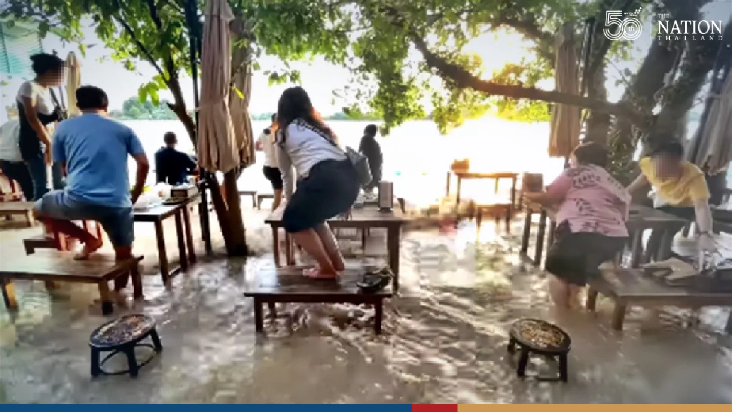 Surfing for their supper in Nonthaburi