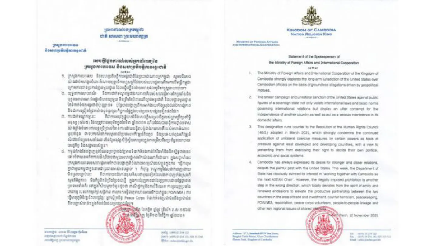 Cambodias Foreign Ministry slams US sanctions as ‘politically driven’ Cambodias Foreign Ministry slams US sanctions as ‘politically driven’