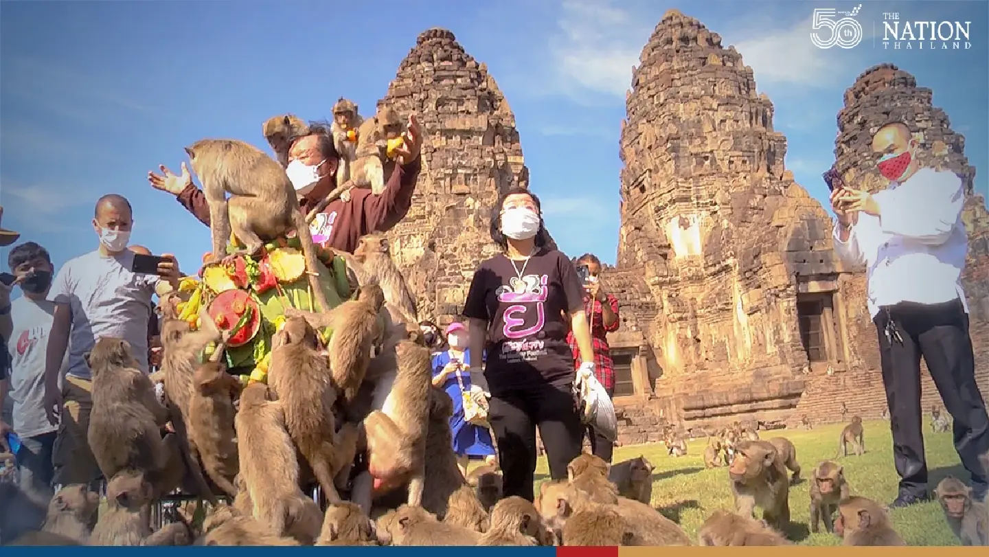 Lopburi monkeys enjoy their yearly party despite small human audience Lopburi monkeys enjoy their yearly party despite small human audience