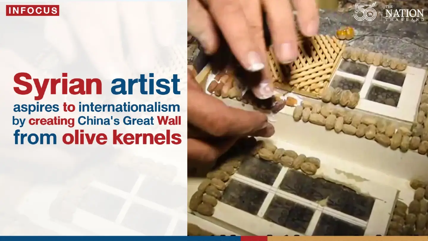 Syrian artist creating Chinas Great Wall from olive kernels