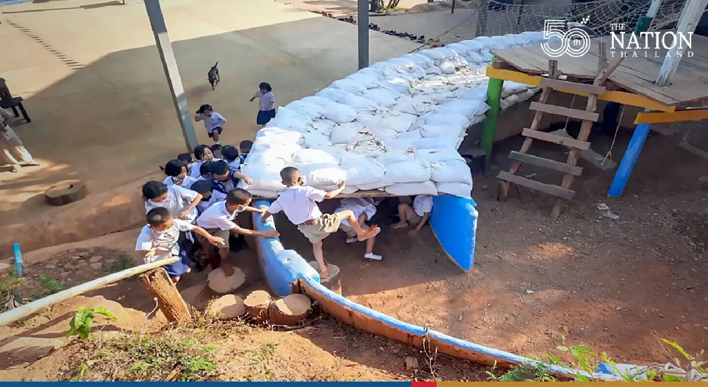 Students, teachers near Myanmar border taught how to escape artillery fire