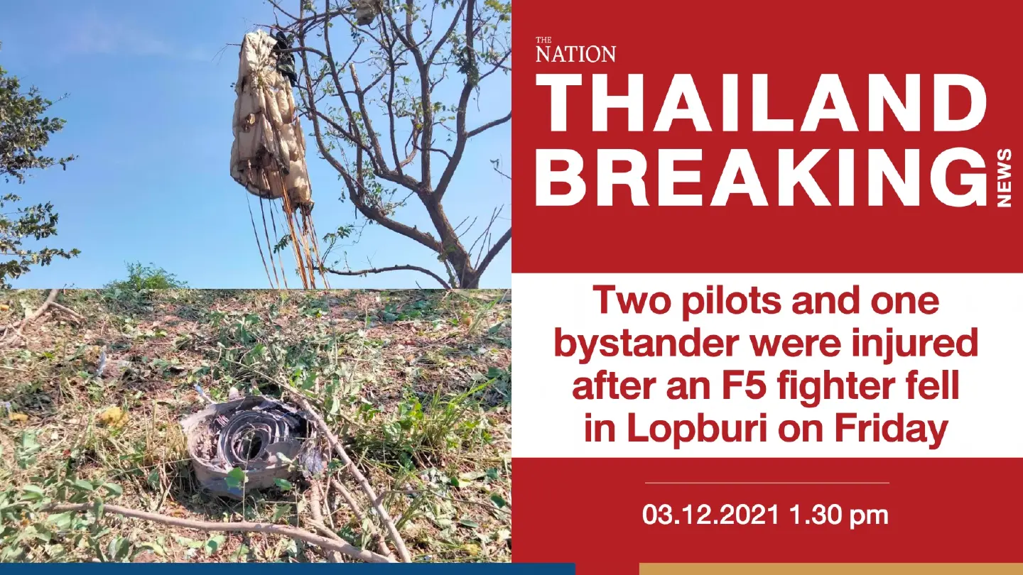 Plane falls from sky in Lopburi, injures bystander