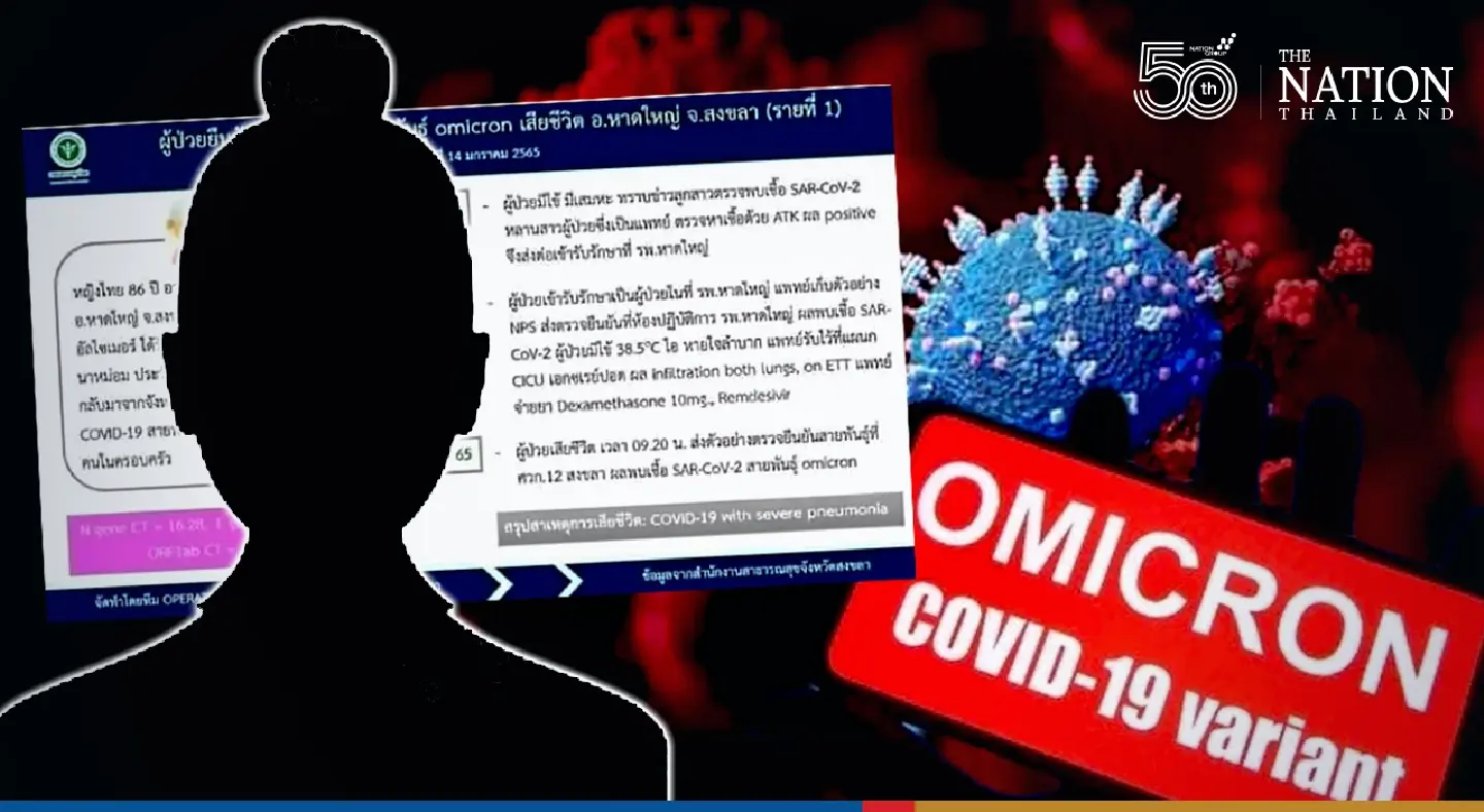 Thailand records 1st Omicron death as 86-year-old succumbs to variant in Hat Yai