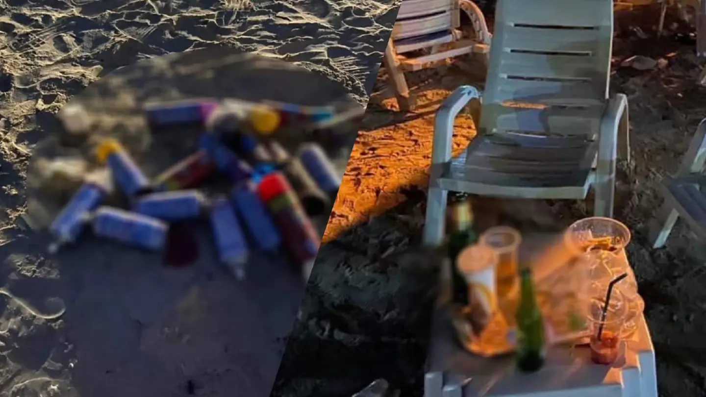 Patong beach groans under piles of rubbish after 2022 countdown Patong beach groans under piles of rubbish after 2022 countdown
