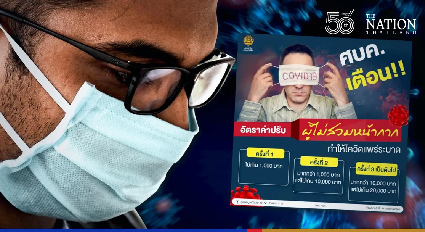 Reminder: wear a face mask or face an up to THB20,000 fine