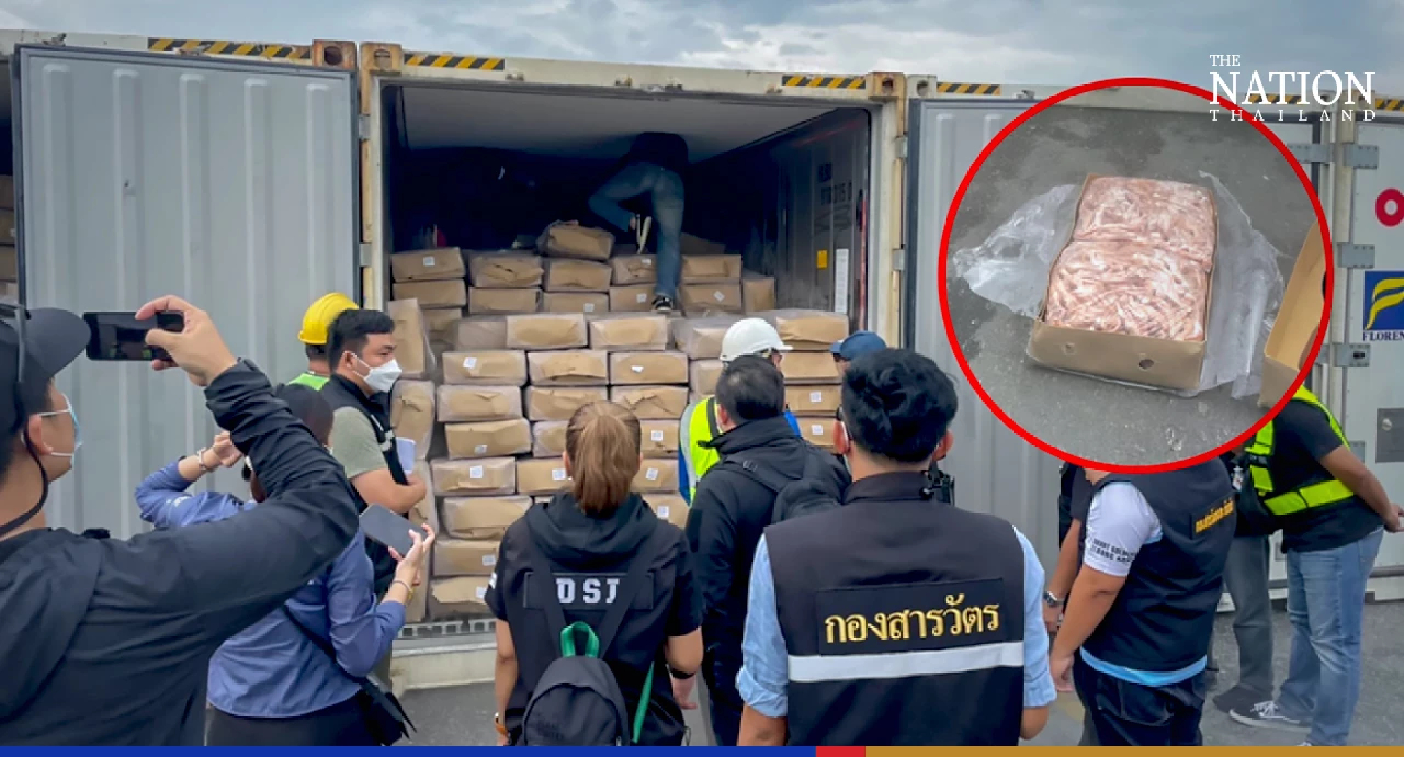 Six containers of illegally imported frozen food seized
