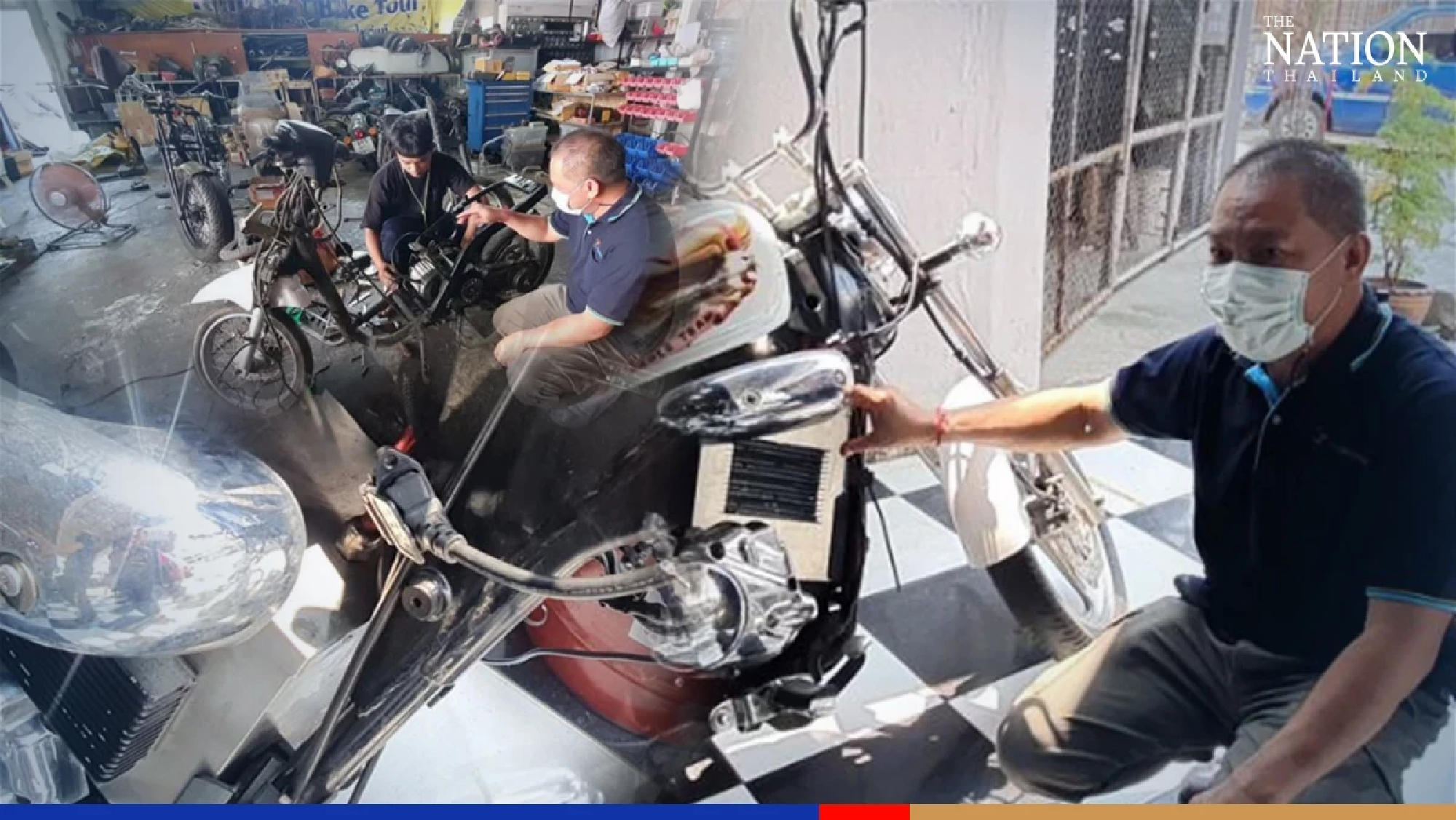 Chiang Mai man capitalises on EV trend by modifying old cars, bikes