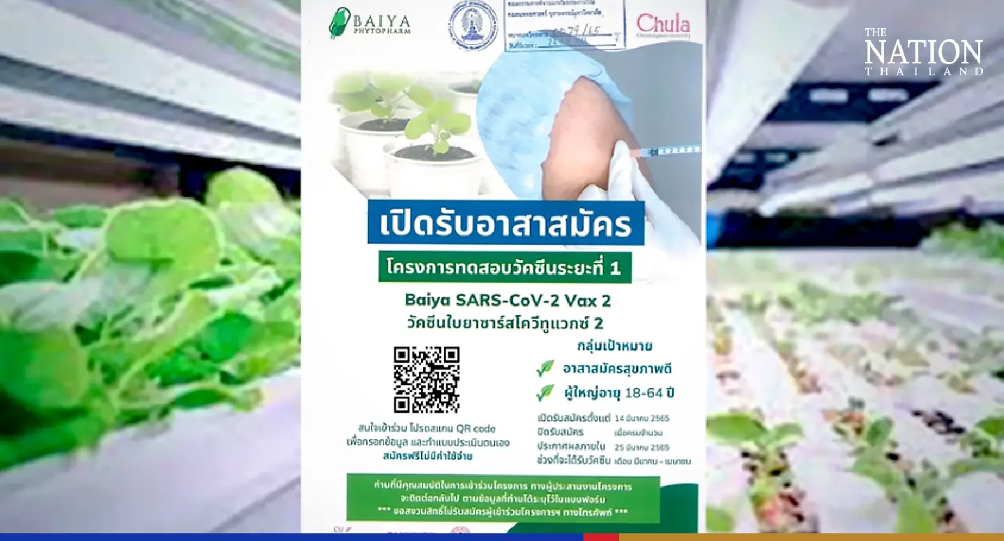 Baiya Phytopharm’s Covid-19 vaccine ready for human trials