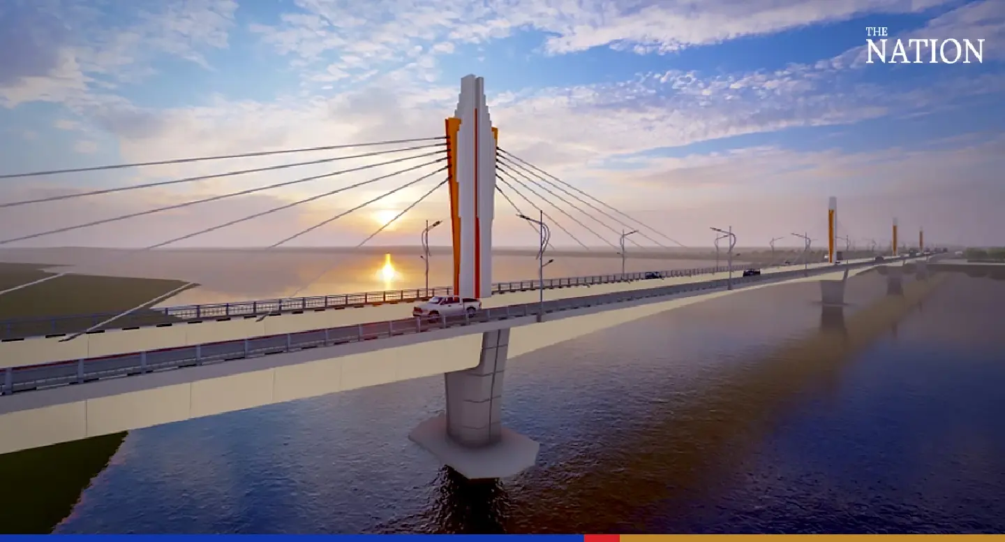 Transport minister checks work on fifth Thai-Laos bridge