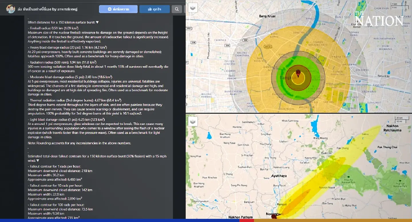 What would happen if a nuclear warhead exploded in Bangkok?