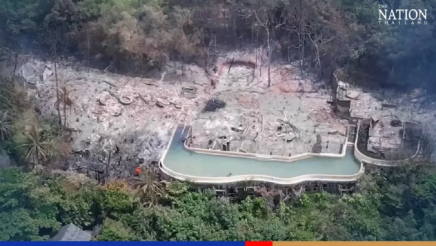 Guests ‘run for their lives’ as blaze hits millionaires’ resort on Trat island Guests ‘run for their lives’ as blaze hits millionaires’ resort on Trat island