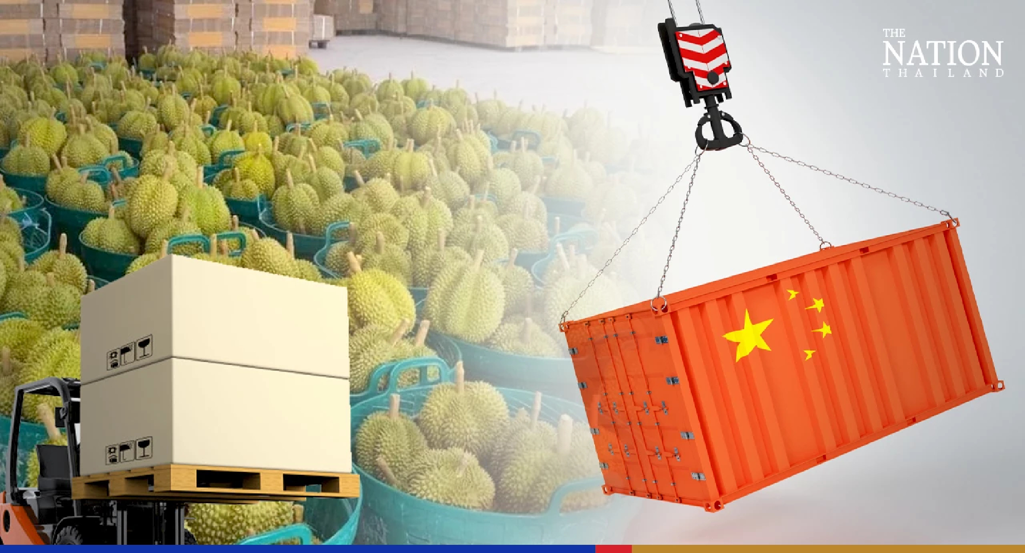 Thai durians arrive in Chinese border town of Mohan