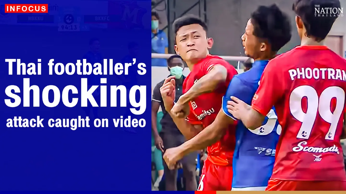 Thai footballer’s shocking attack caught on video