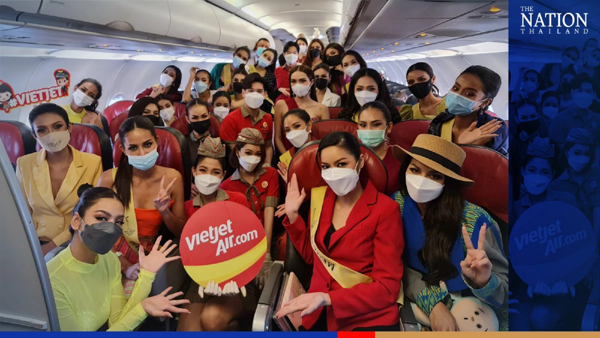 Miss Grand Thailand contestants arrive via ‘Bikini Express’