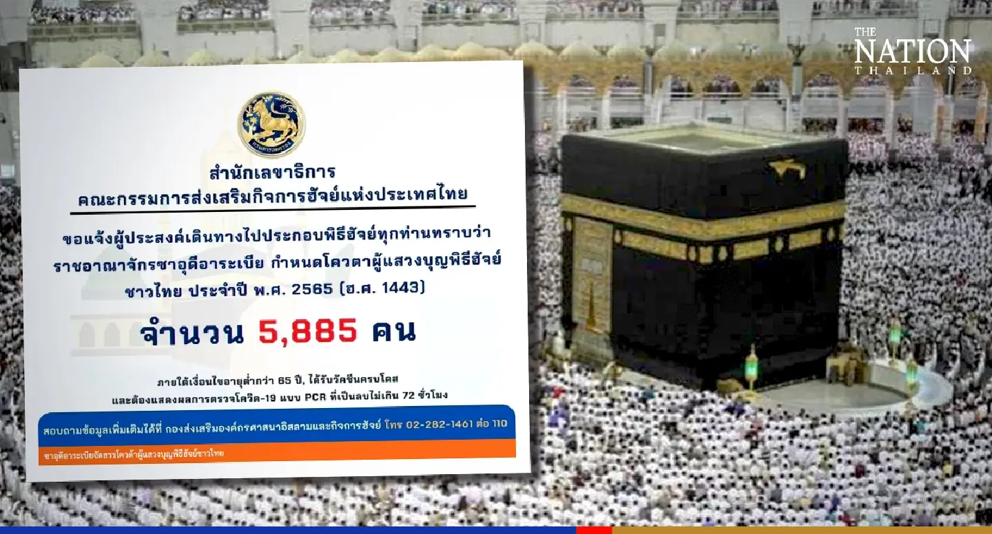 Saudi Arabia allowing 5,885 Thais to take part in Hajj