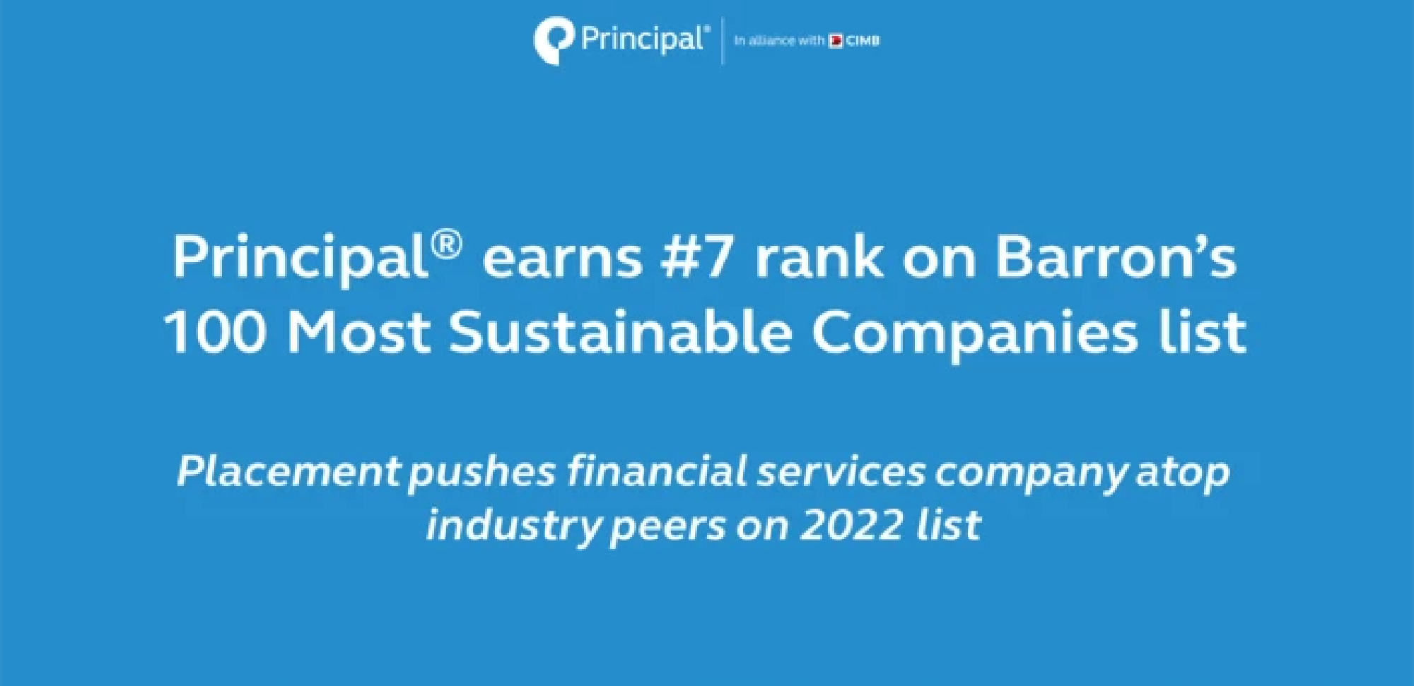 Principal soars to No. 7 on Barron’s Most Sustainable Companies list