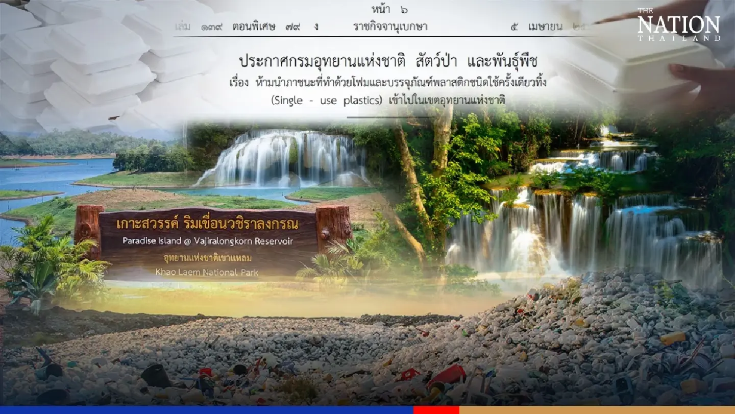 Up to Bt100,000 fine if you take plastic bags, foam boxes into national parks Up to Bt100,000 fine if you take plastic bags, foam boxes into national parks