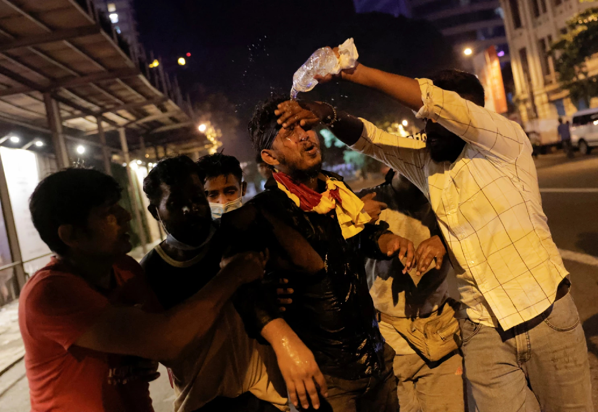 Police fire tear gas at anti-government protesters in Sri Lanka