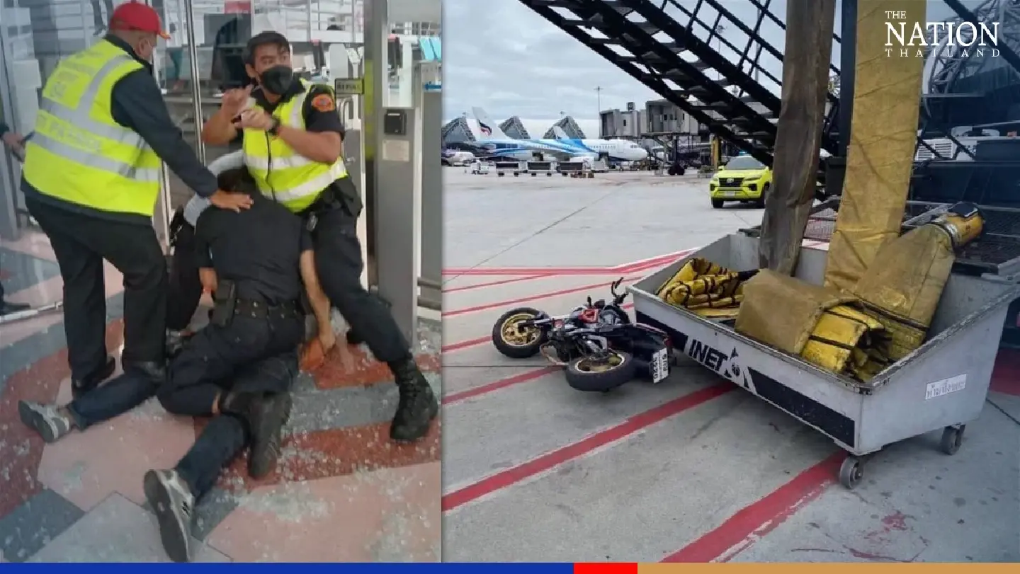 Man held for trespassing into Suvarnabhumi restricted area, trying to board plane with axe, gun