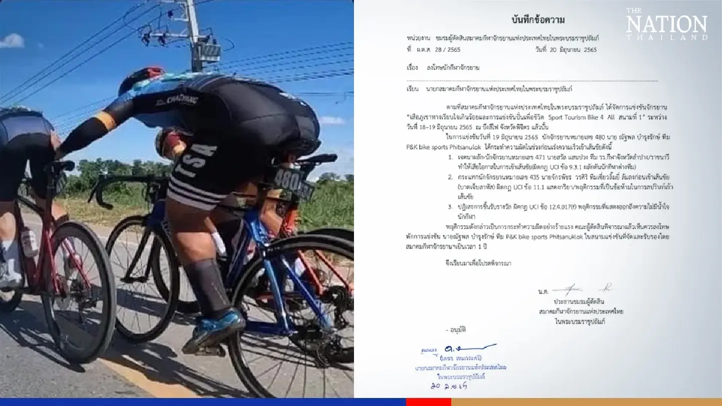Cyclist handed one-year ban for unsporting behaviour during race Cyclist handed one-year ban for unsporting behaviour during race