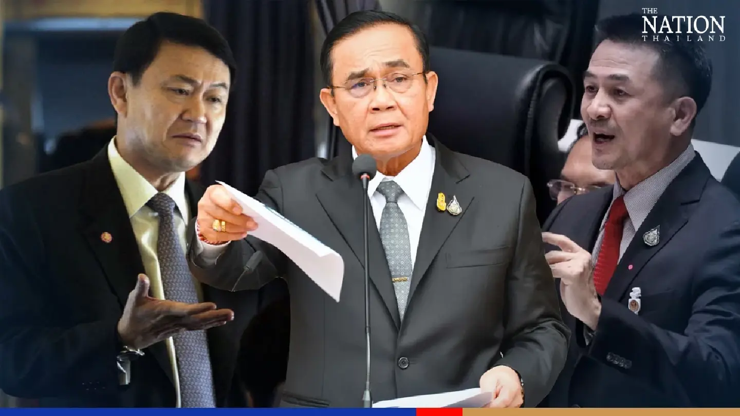 Prayut takes a dig at Thaksin as Pheu Thai casts aspersion on budget Prayut takes a dig at Thaksin as Pheu Thai casts aspersion on budget