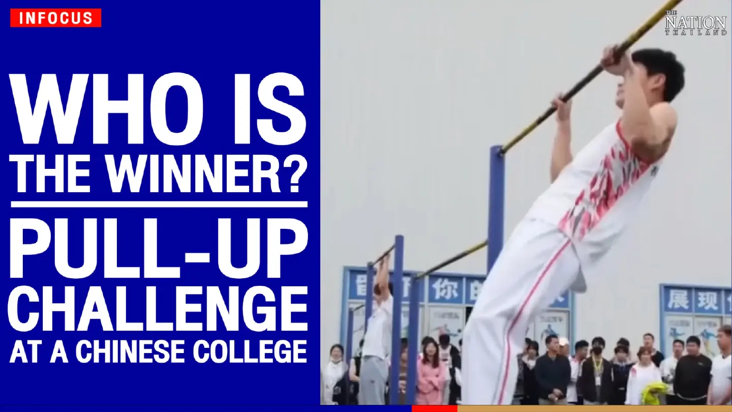 Who is the winner? Pull-up challenge at a Chinese college