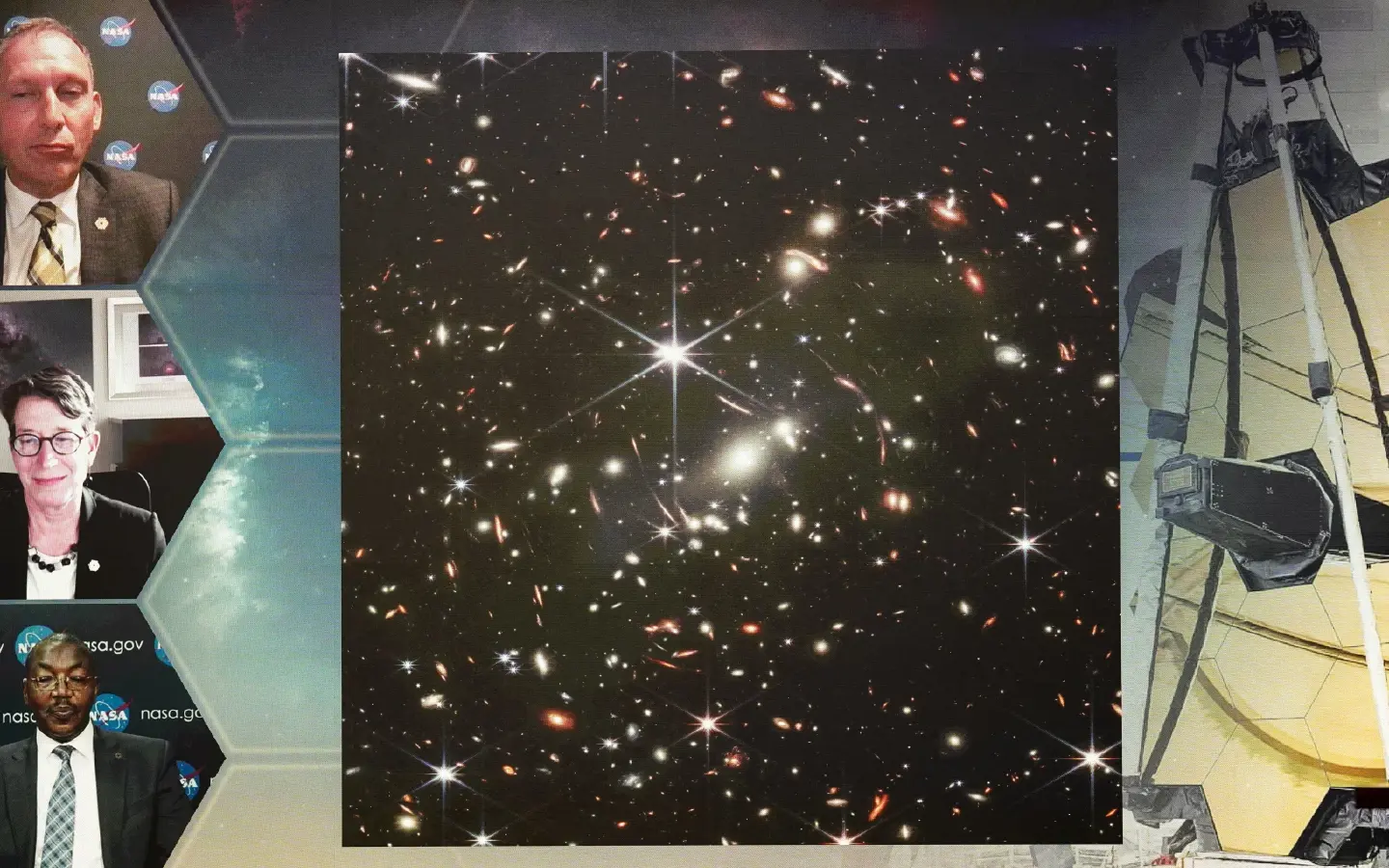 Webb telescope reveals first full-color image of distant galaxies Webb telescope reveals first full-color image of distant galaxies