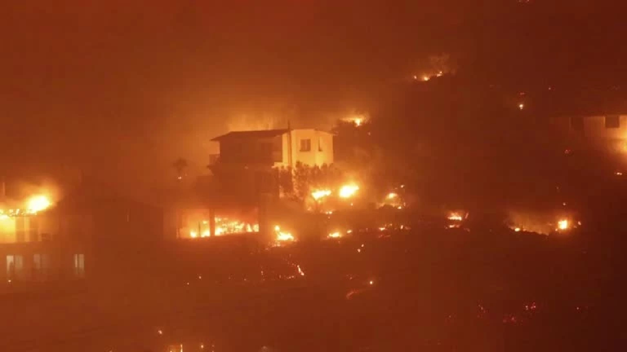 Firefighters battle into night to keep blaze north of Athens from homes