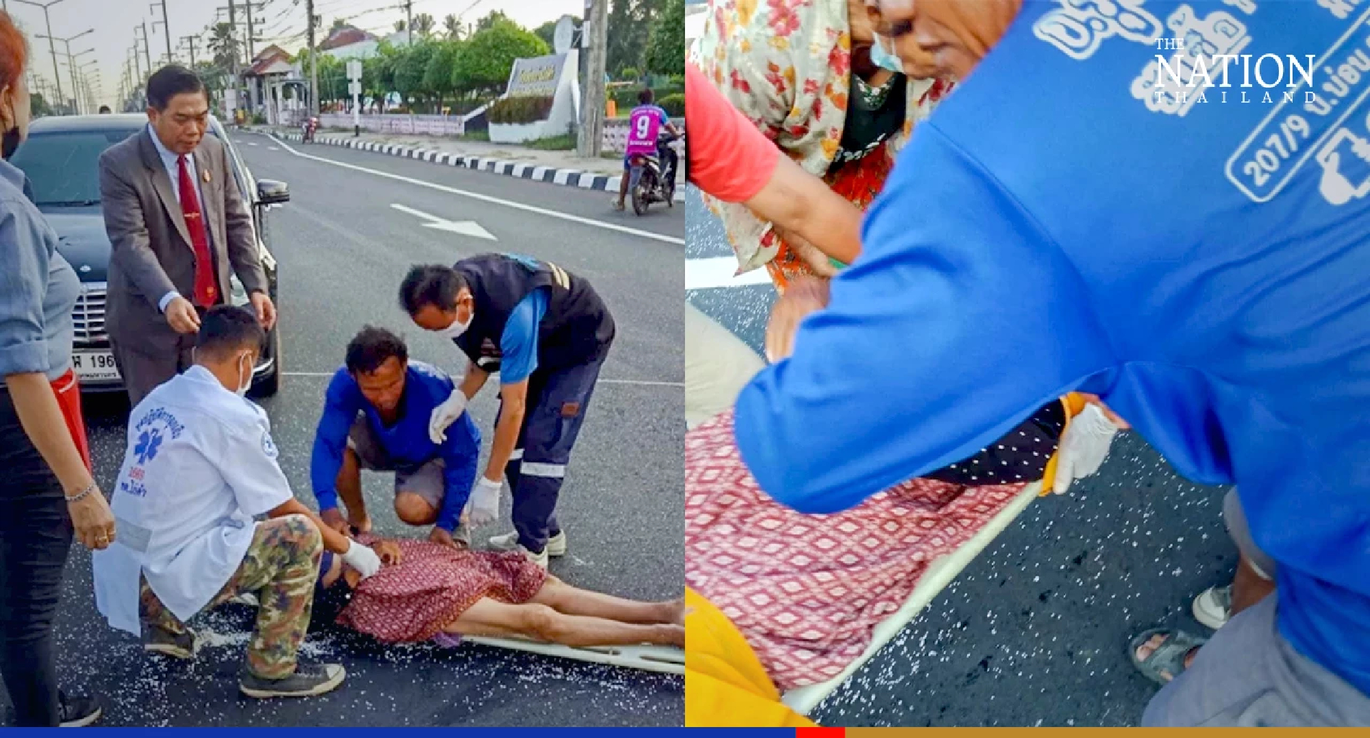 MP’s speeding car fatally hits elderly woman in Amnat Charoen