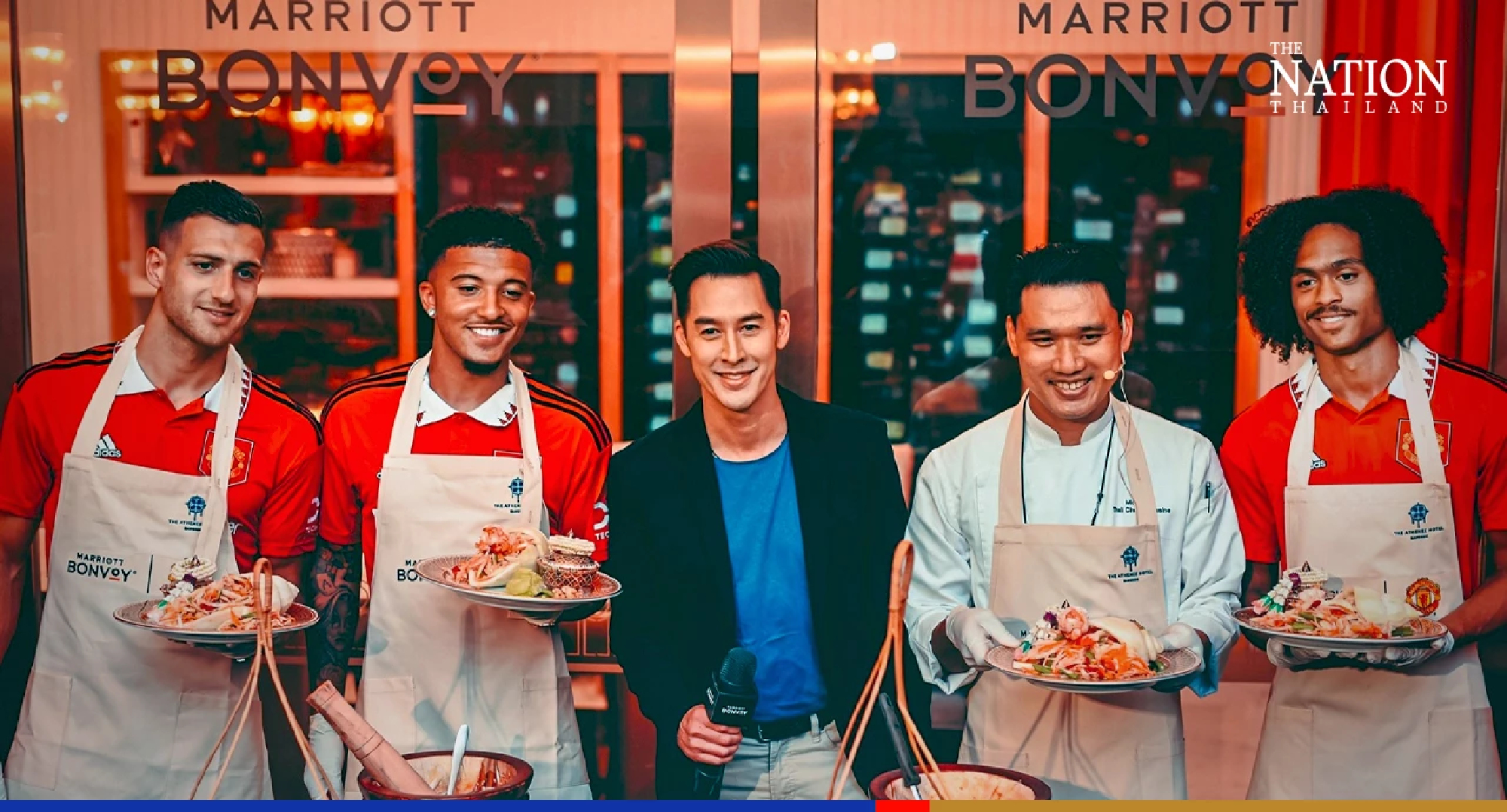 Jadon Sancho slices past Man Utd teammates to win Thai cooking clash