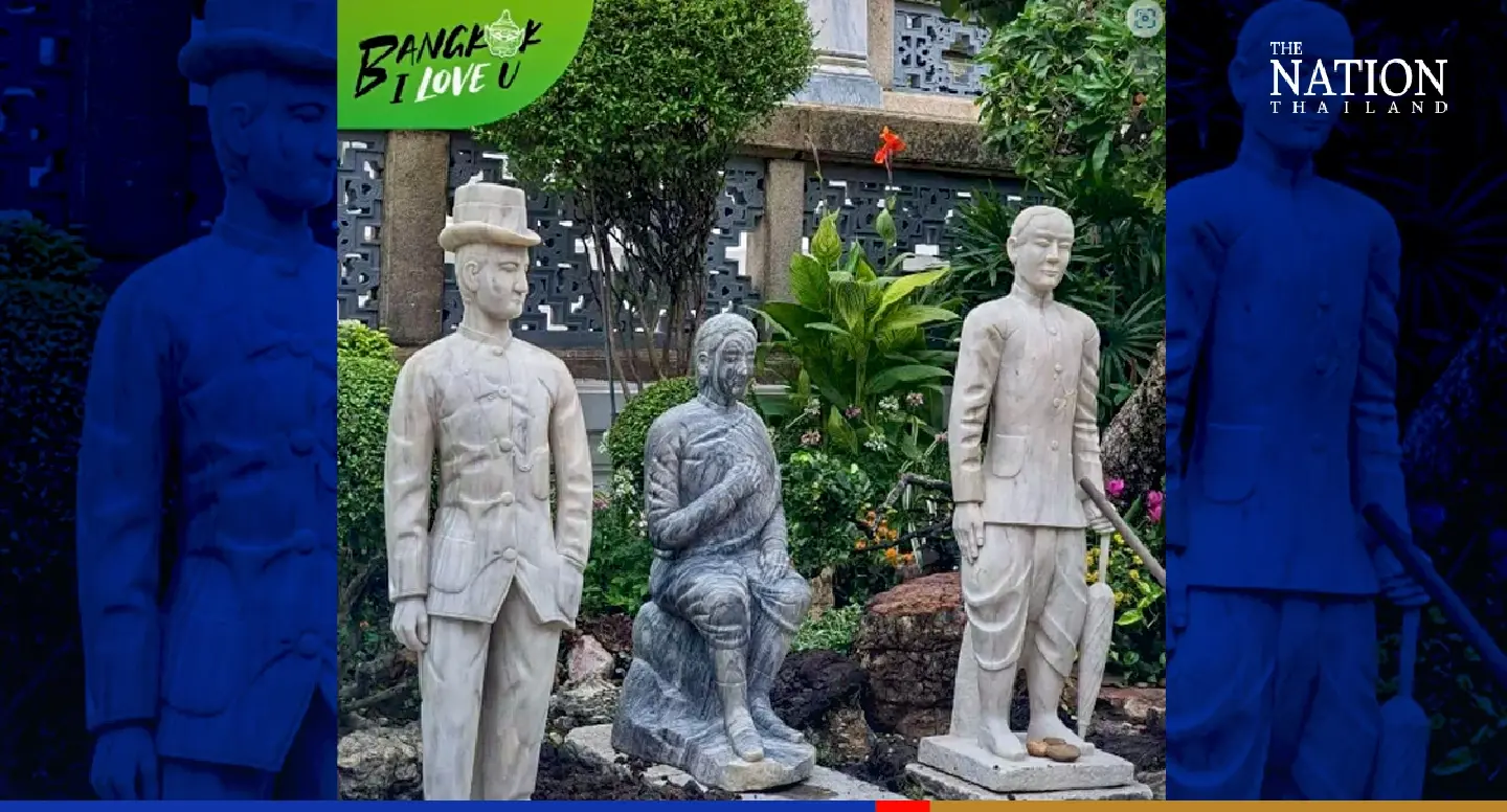 Bangkokians rush to Grand Palace to admire stone ballast figures Bangkokians rush to Grand Palace to admire stone ballast figures