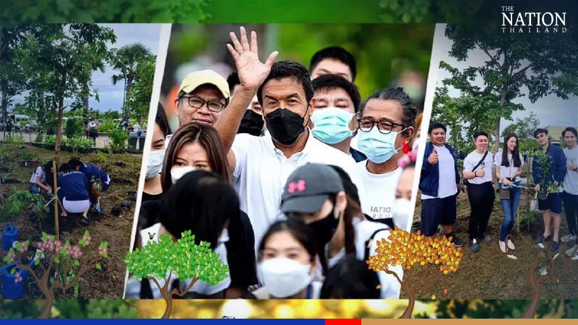 The Nation joins Chadchart’s ‘green Bangkok’ campaign and plants trees
