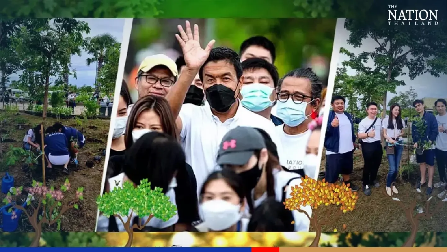 The Nation joins Chadchart’s ‘green Bangkok’ campaign and plants trees