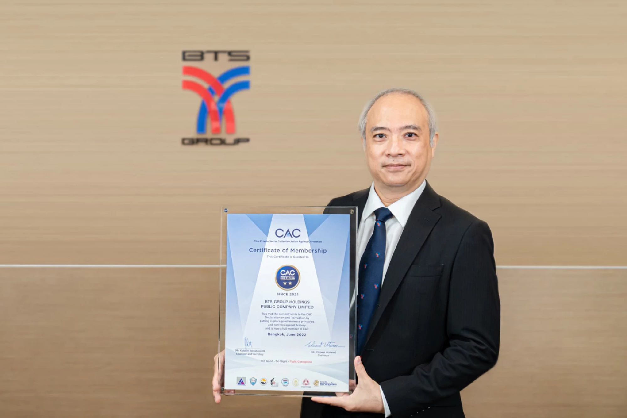 BTS Group certified as member of Thai Private Sector Collective Action Against Corruption for 3 consecutive years