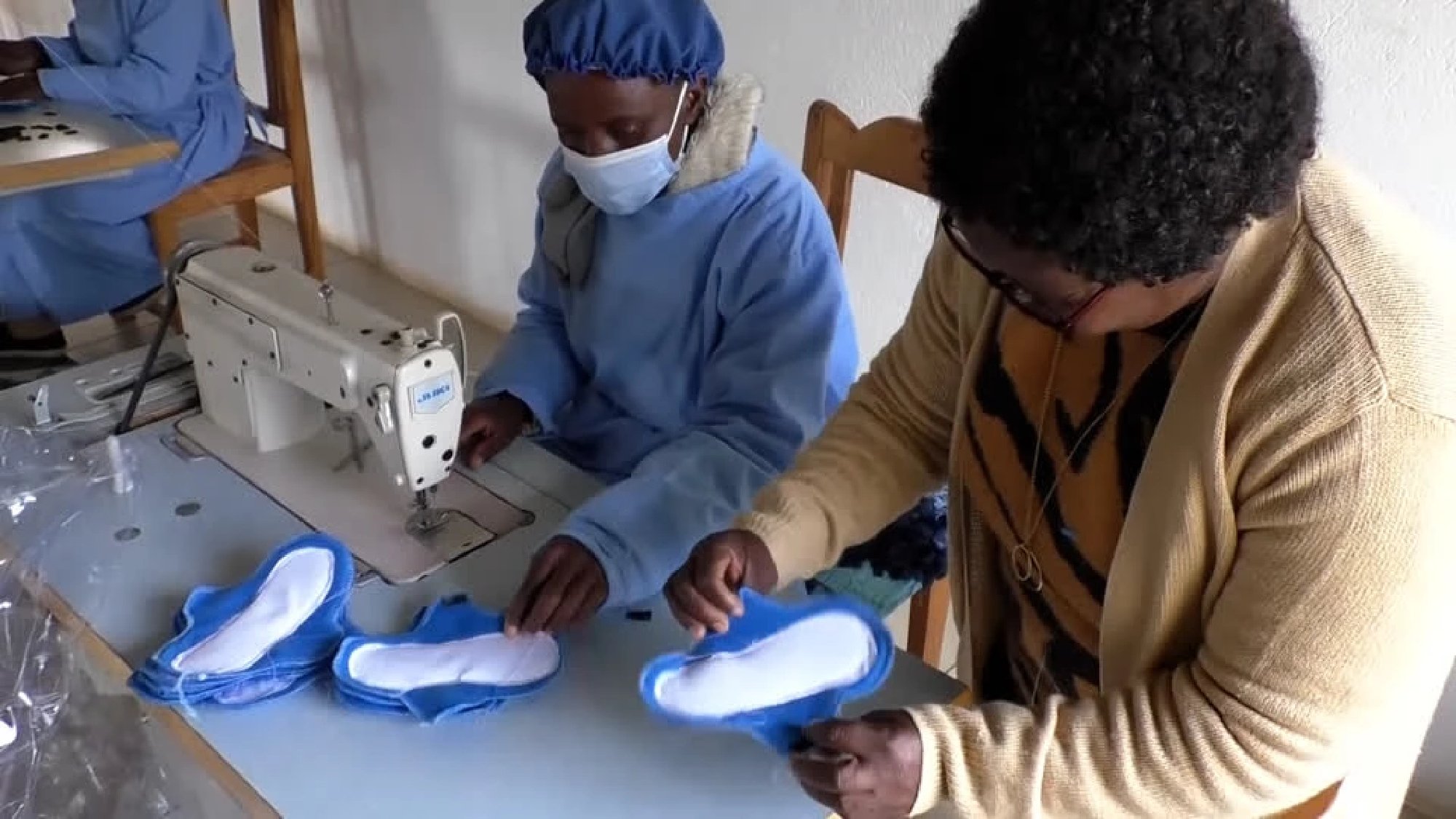 Zimbabwe women sew sanitary pads to help keep girls in school
