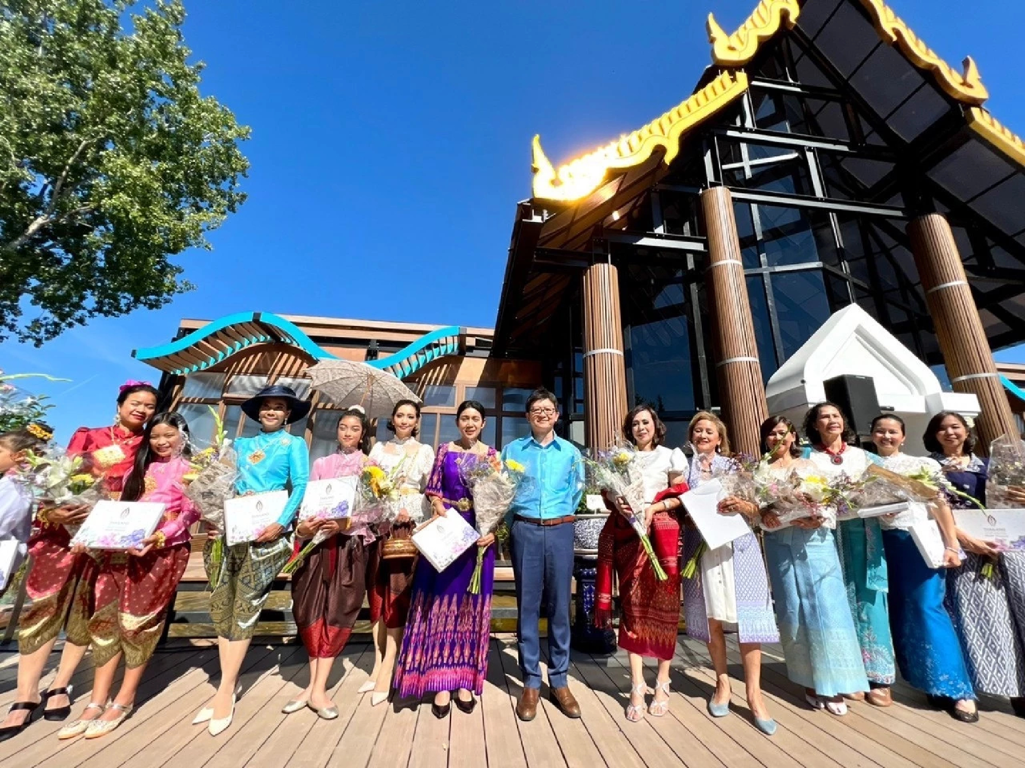 Thais in the Netherlands attend the Exquisite Thai Fabrics Event at the Thailand Pavilion, at the EXPO 2022 Floriade Almere