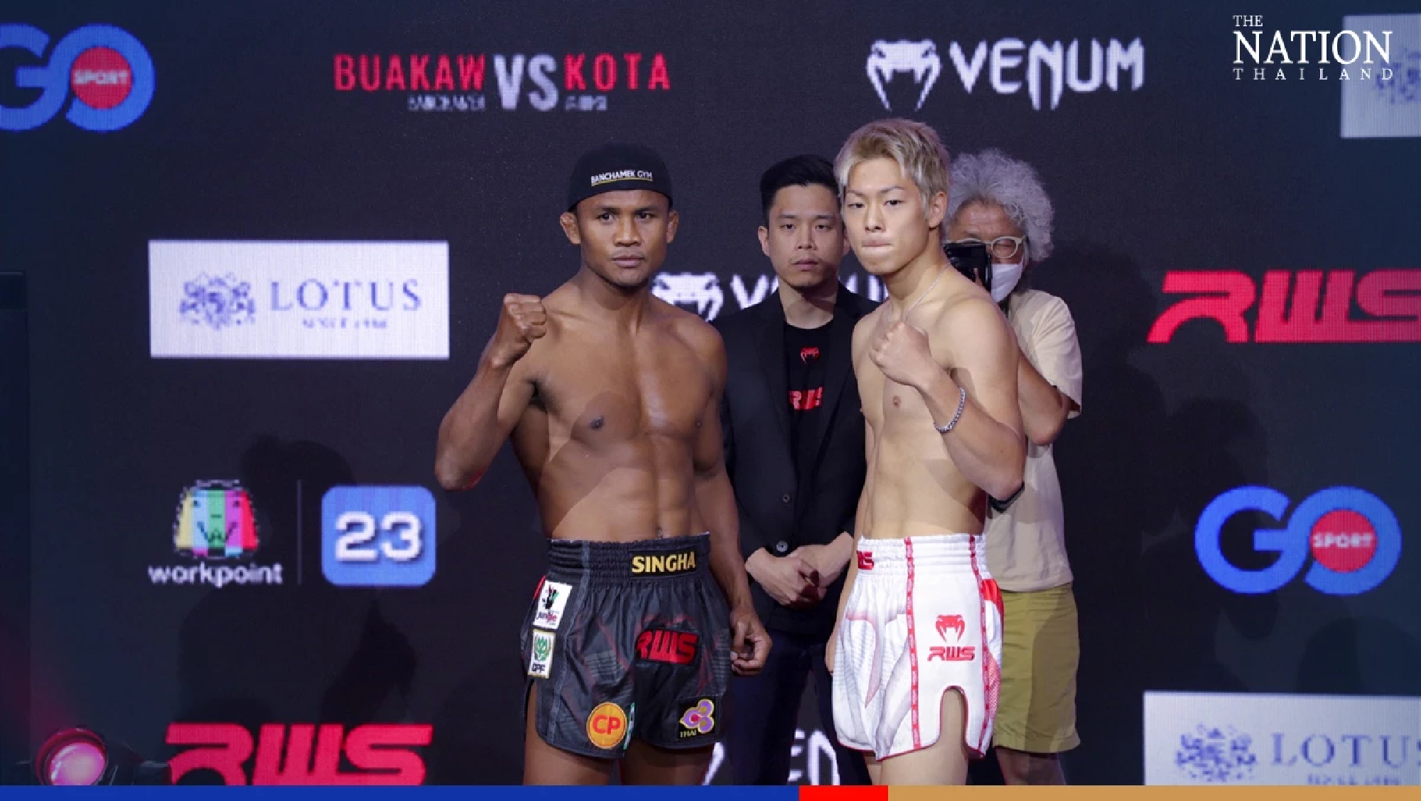 Buakaw and Miura pass weight test before exhibition fight tomorrow