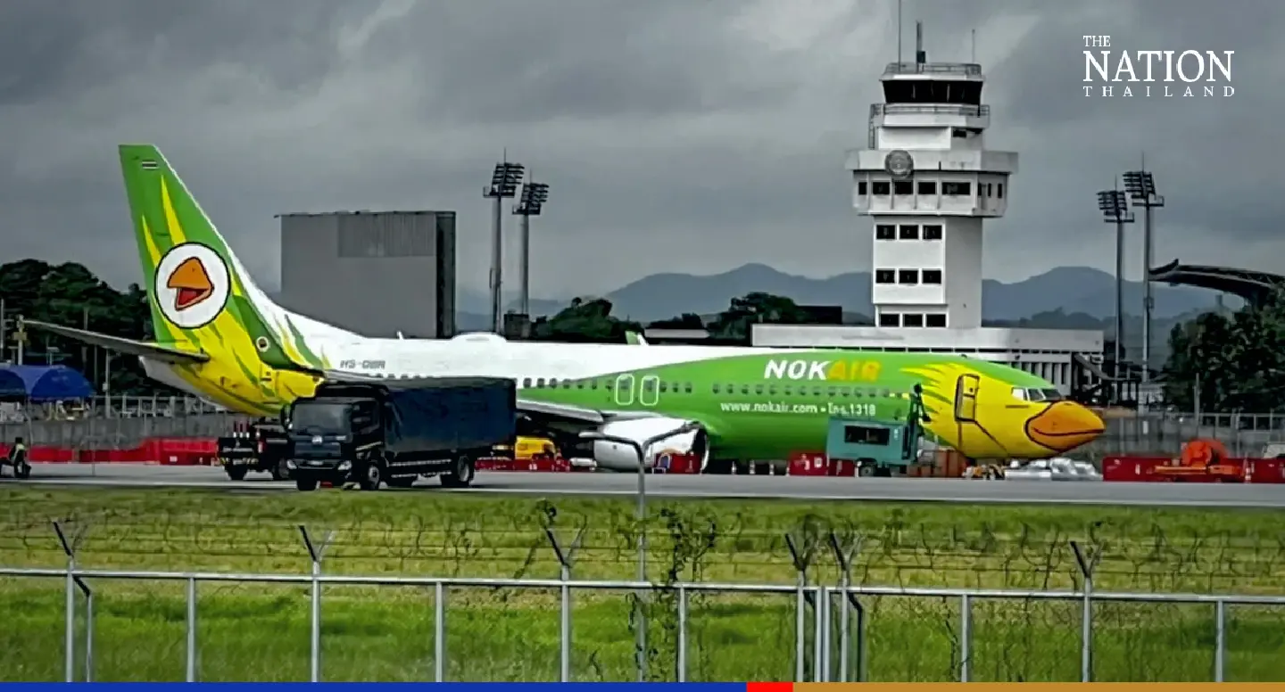 Stranded Nok Air plane to be removed from Chiang Rai airport runway today Stranded Nok Air plane to be removed from Chiang Rai airport runway today