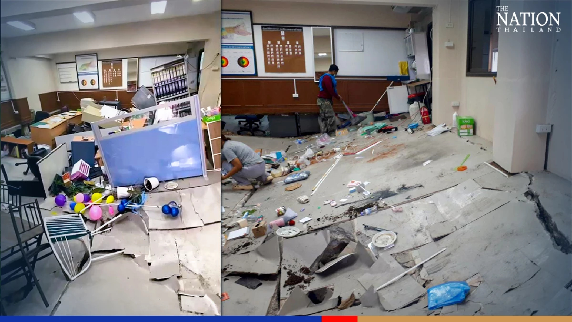 A sinking feeling: No injuries as ground floor of Hua Mark Police Station buckles