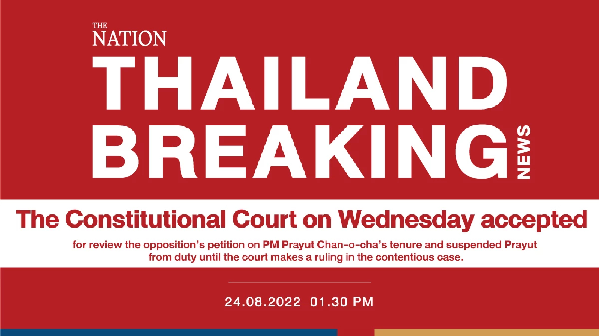 Breaking news: Court suspends Prayut from PM duty