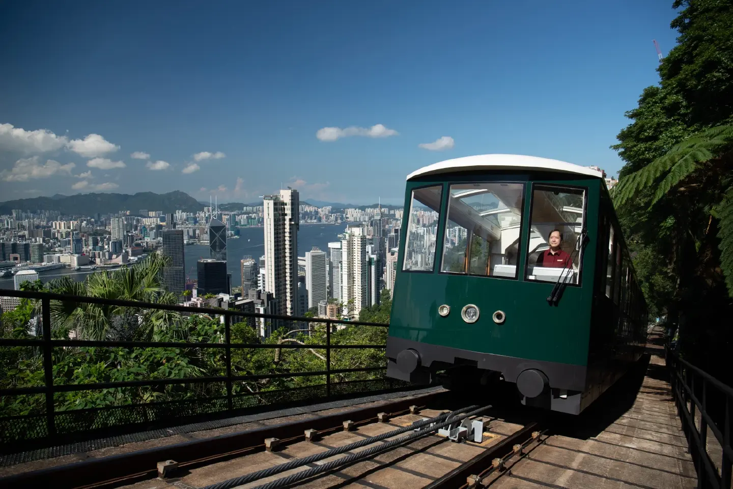 Iconic Hong Kong Peak Tram ascends the Peak again after makeover Iconic Hong Kong Peak Tram ascends the Peak again after makeover