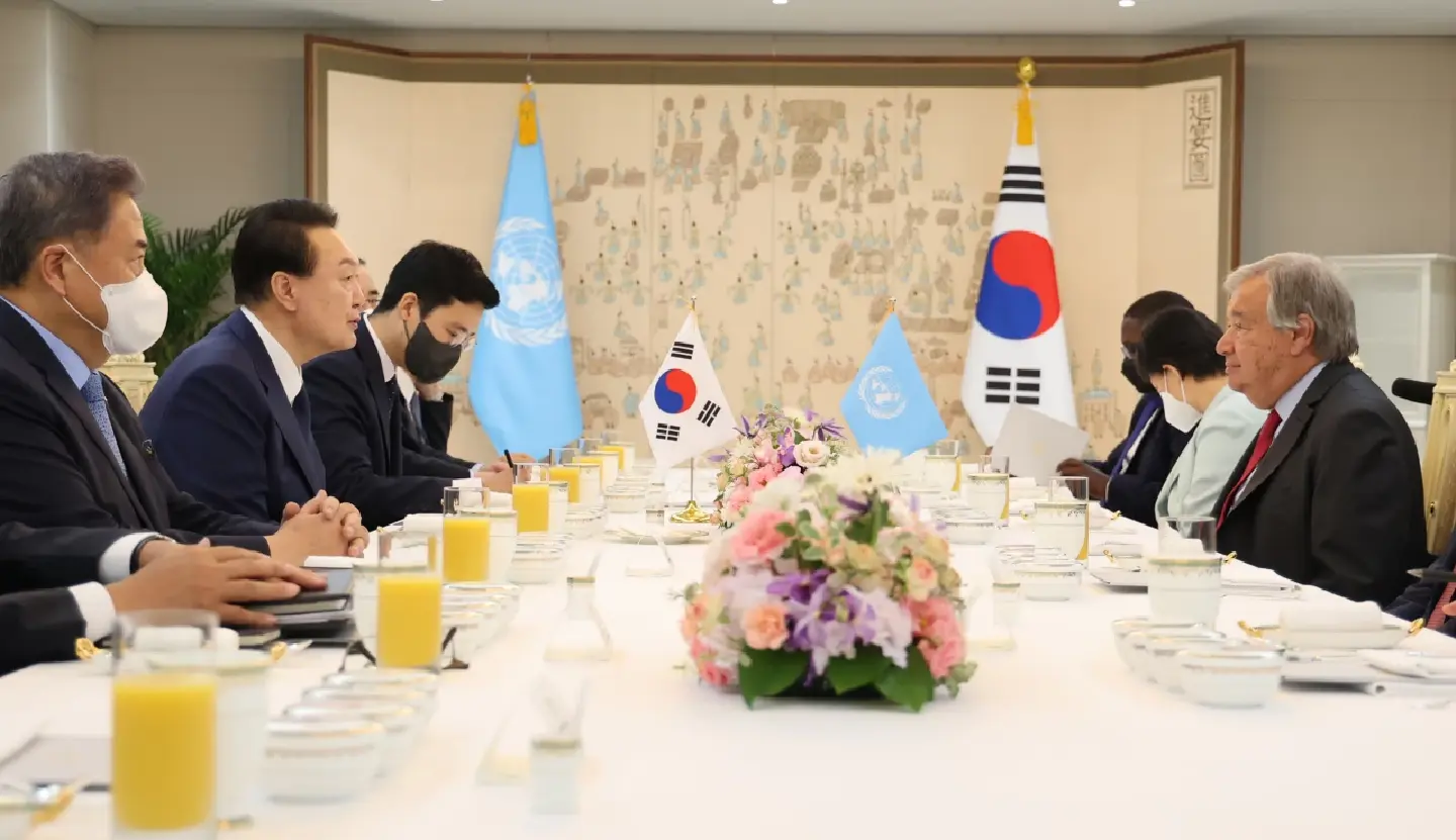 President Yoon, UN chief discuss N. Korea, voice concern over growing nuclear threat President Yoon, UN chief discuss N. Korea, voice concern over growing nuclear threat