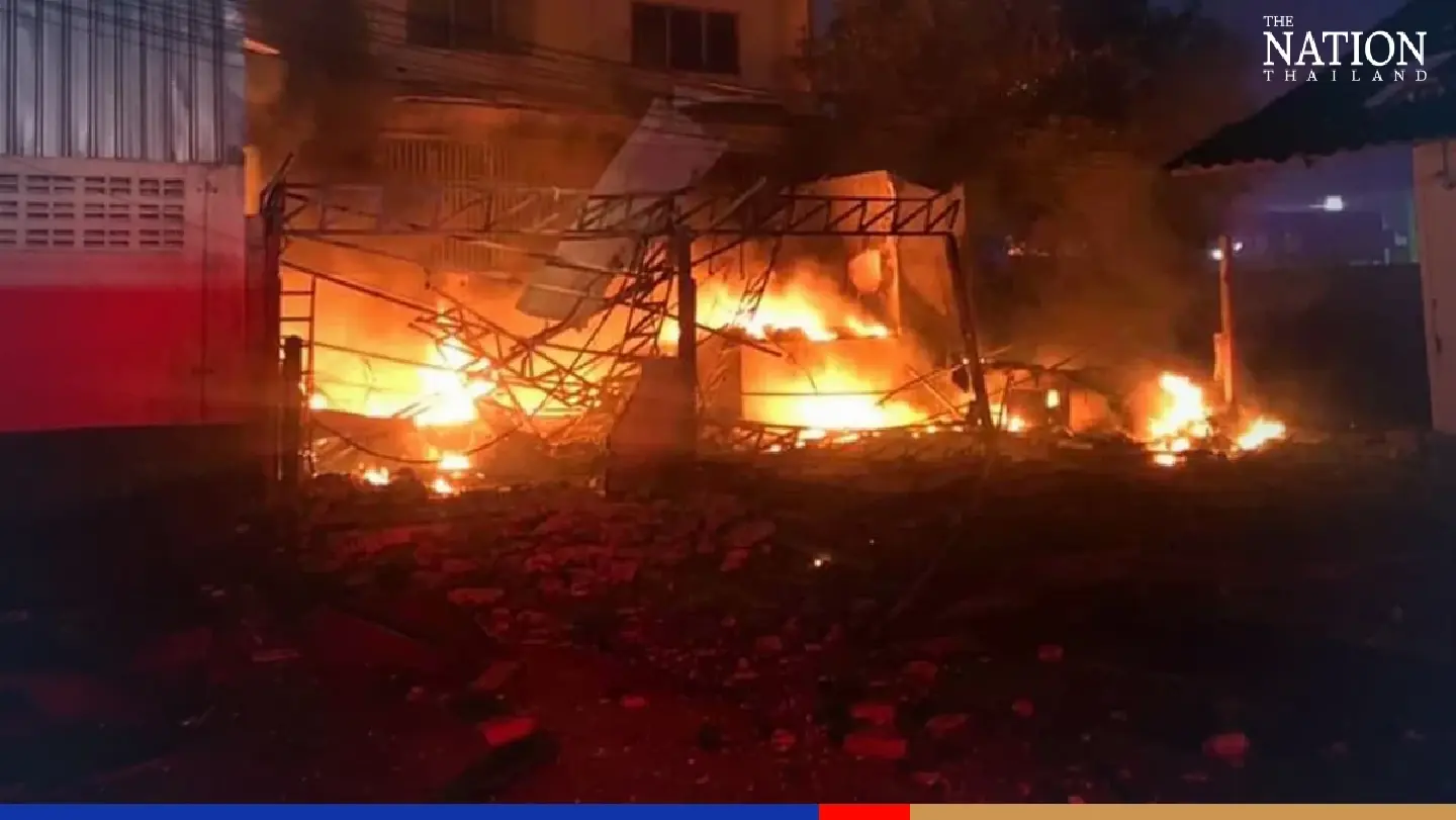 Exploding chemicals set shophouse ablaze in Chiang Mai