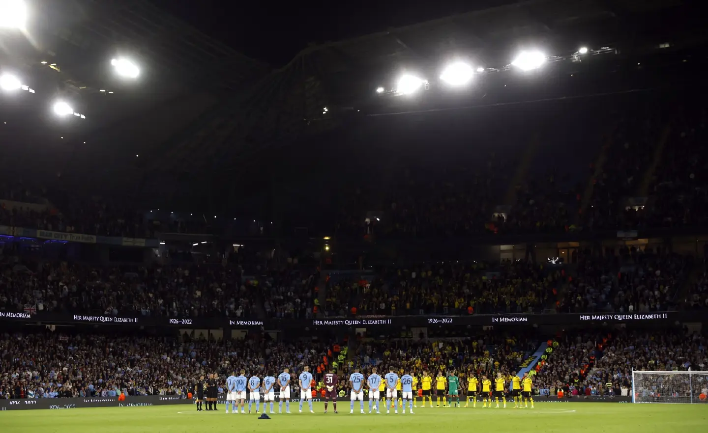 Queen Elizabeth remembered before Champions League matches