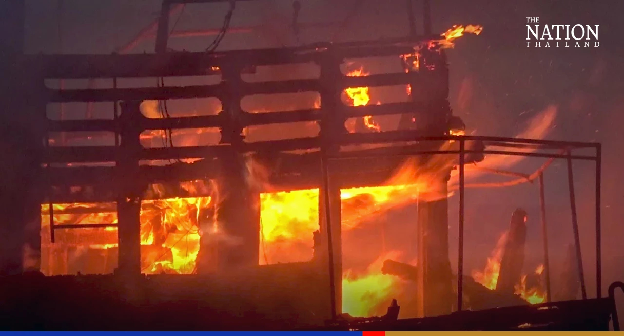 Fishing boat goes up in flames at Songkhla pier