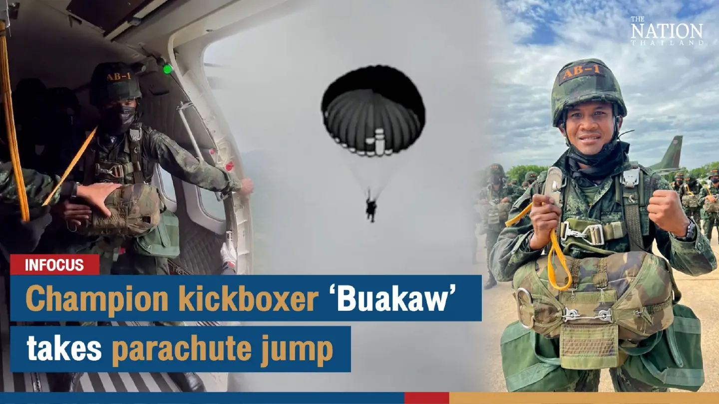 Champion kickboxer ‘Buakaw’ takes parachute jump | The Nation