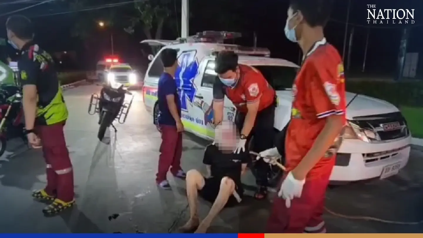 Taiwanese knifeman arrested after rampage at Ayutthaya petrol station Taiwanese knifeman arrested after rampage at Ayutthaya petrol station