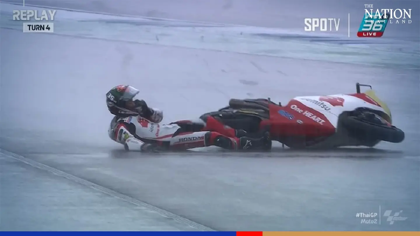 Somkiat crashes out in Buri Ram rain as Arbolino takes chequered flag