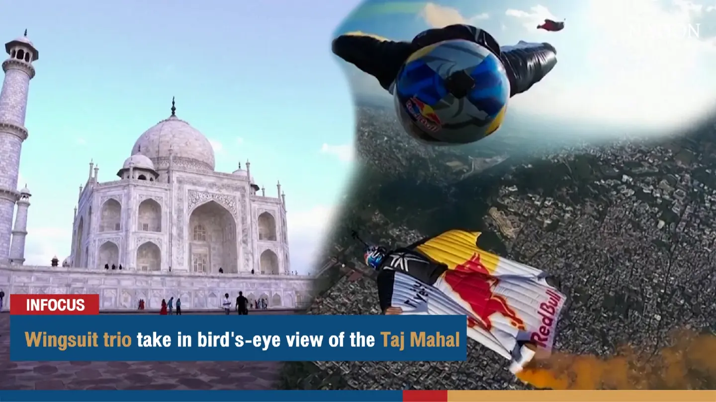 Wingsuit trio take in bird's-eye view of the Taj Mahal | The Nation