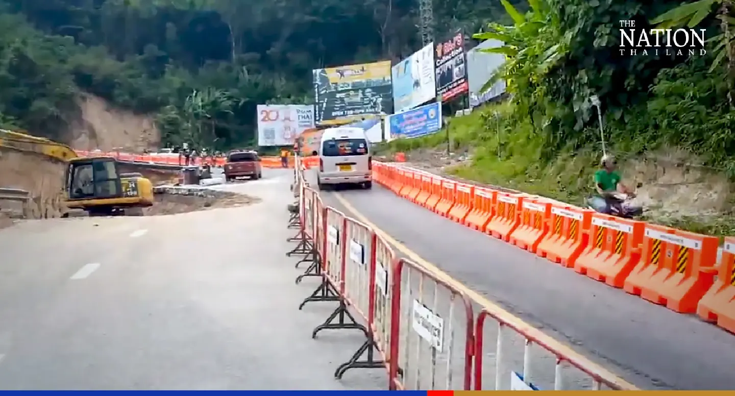 Phuket’s Patong-Kathu highway reopens to 4-wheel vehicles after landslide